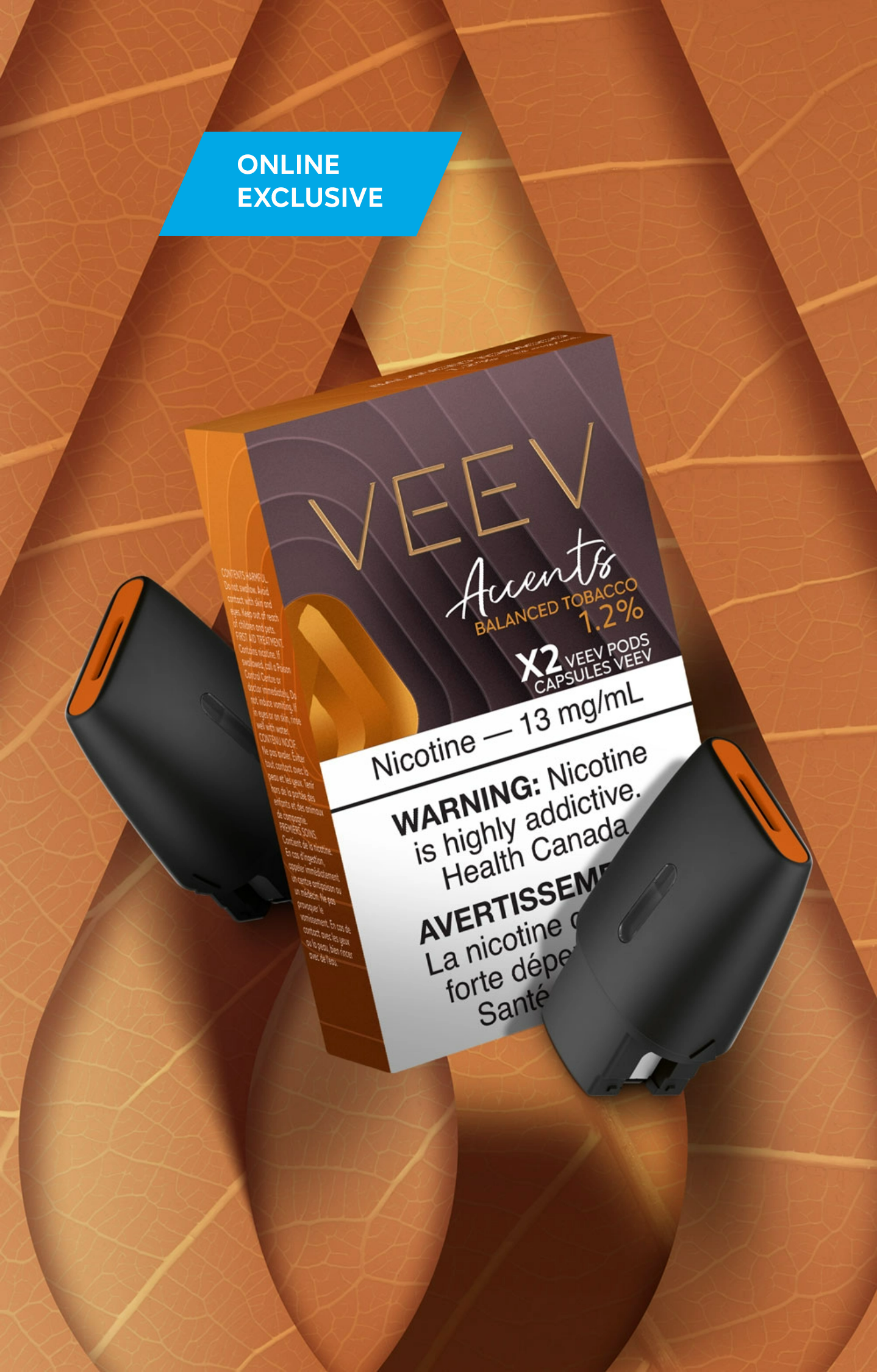 VEEV Accents Balanced tobacco pack