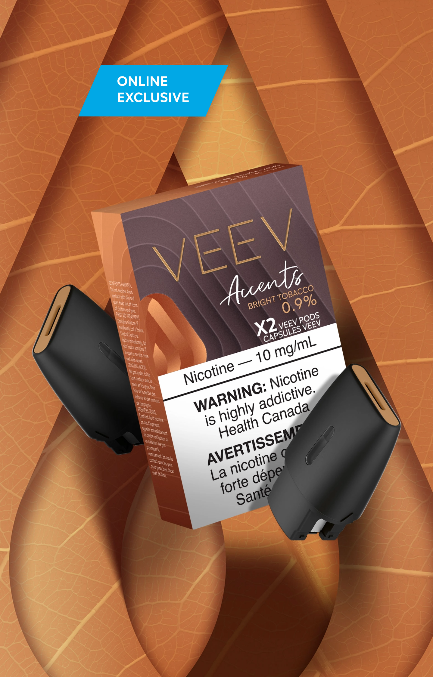 VEEV Accents Bright Tobacco pack