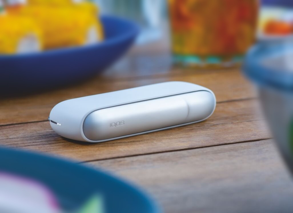 Silver IQOS 3 DUO on table