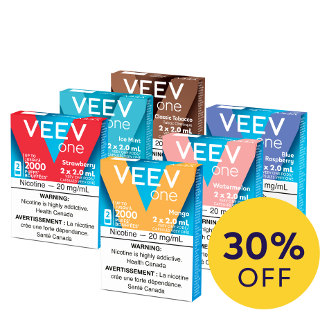 VEEV ONE device with a 4-pack of flavour pods