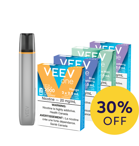 VEEV ONE device with a 4-pack of flavour pods
