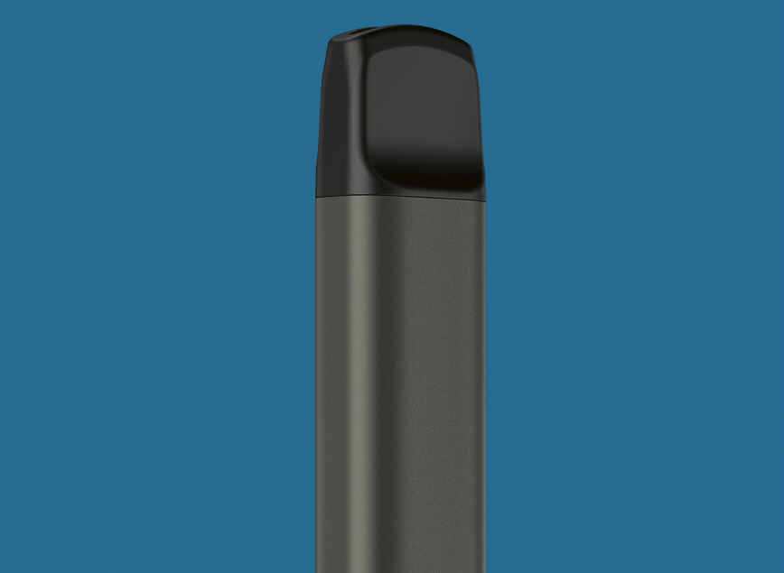 Zoomed in device with red V