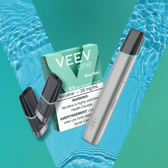 A VEEV ONE device and pack of pods