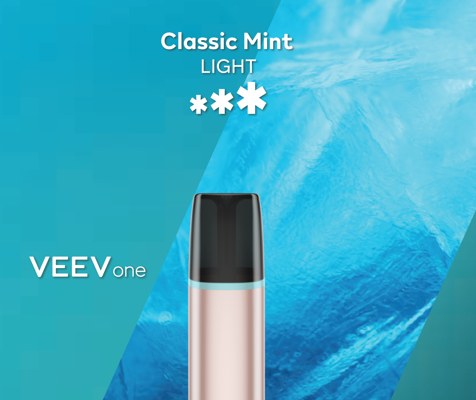 A VEEV ONE pod device in  Classic Mint flavour.