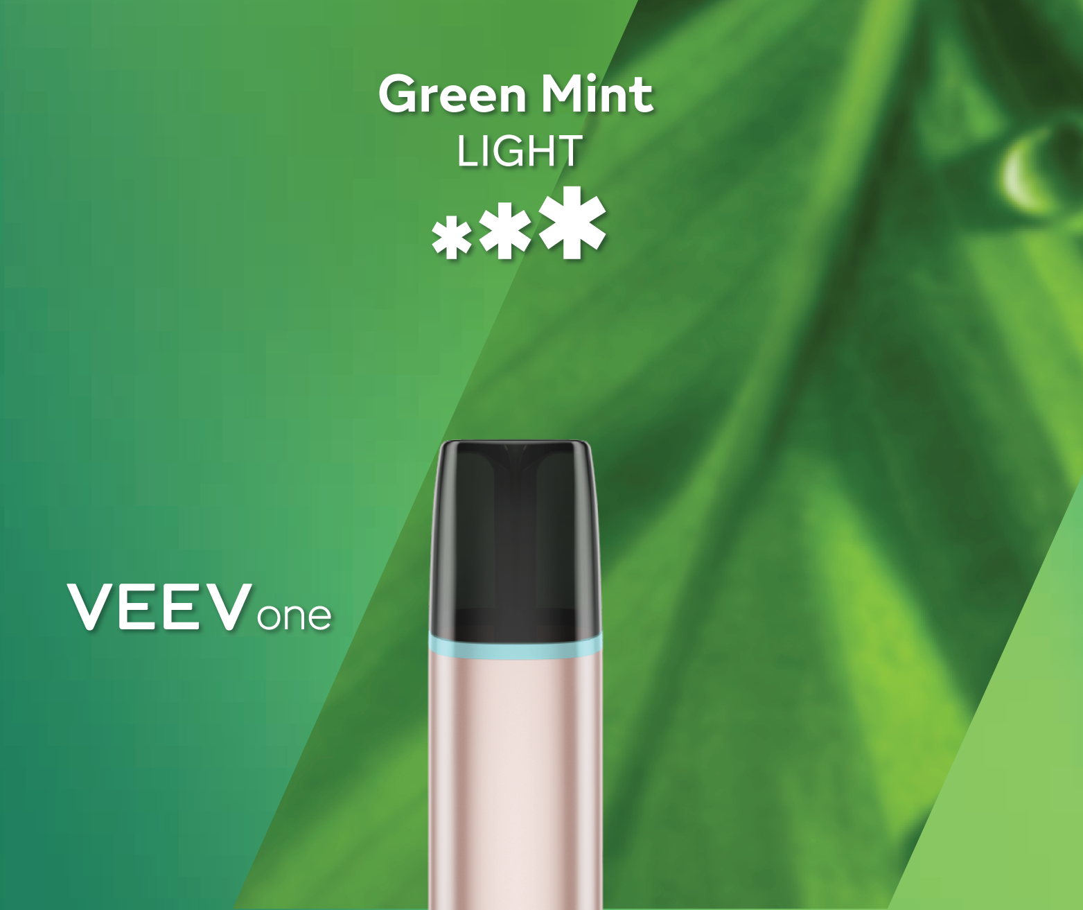 A VEEV ONE pod device in  Green Mint flavour.