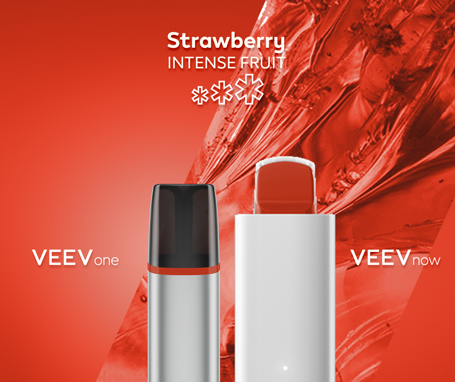 Strawbery VEEV ONE device and VEEV NOW 5 mL disposable- Intense Fruit