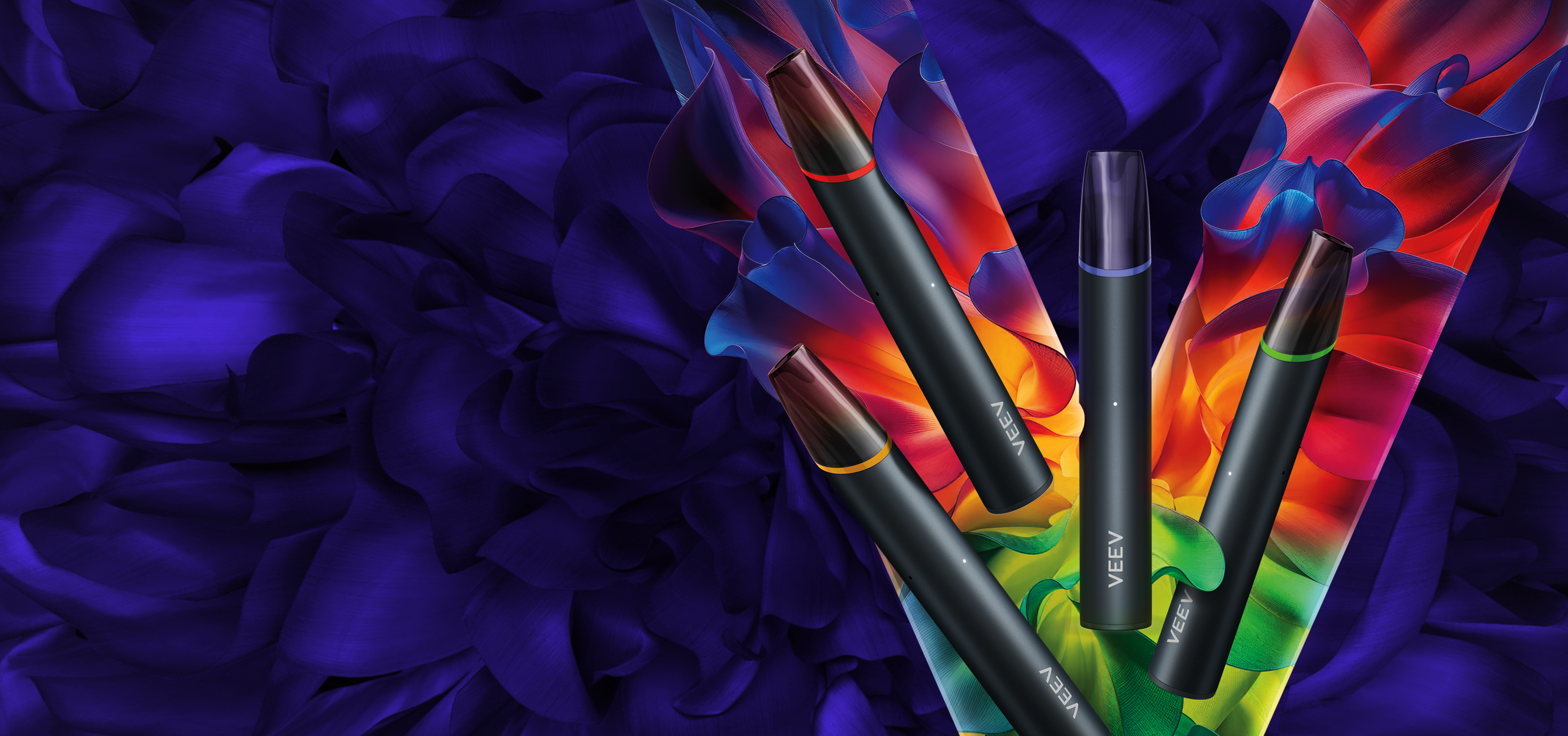 Intense fruit- VEEV NOW 5 mL device on purple background