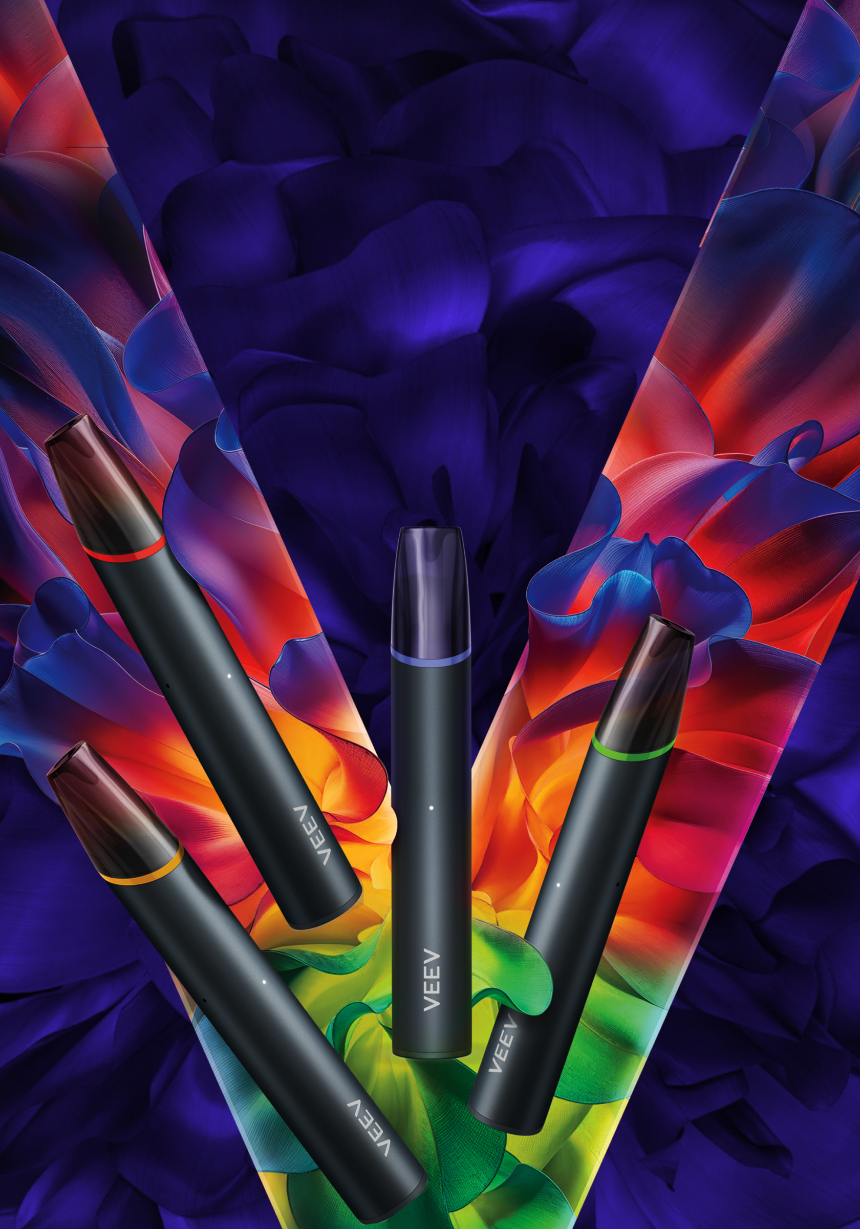 Intense fruit- VEEV NOW 5 mL device on purple background