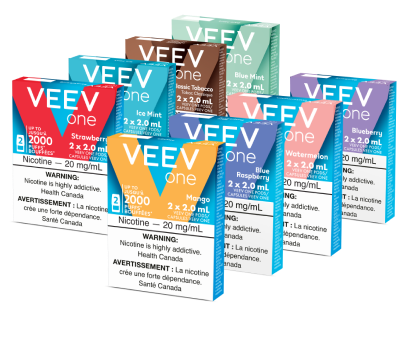 8 packs of VEEV ONE pods with a 30% off roundel