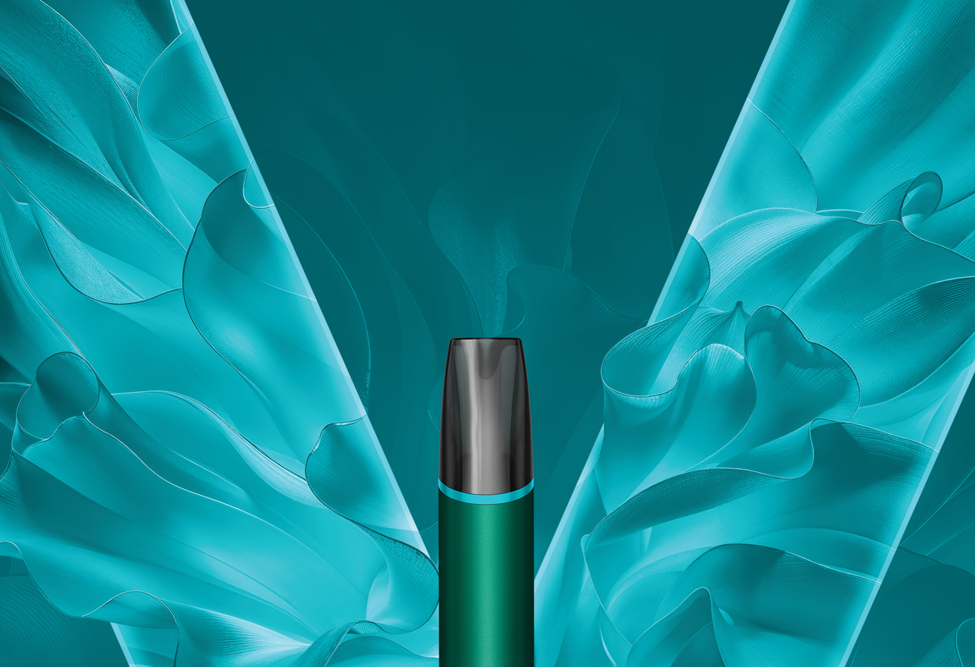 VEEV NOW ULTRA device on turquoise V background 