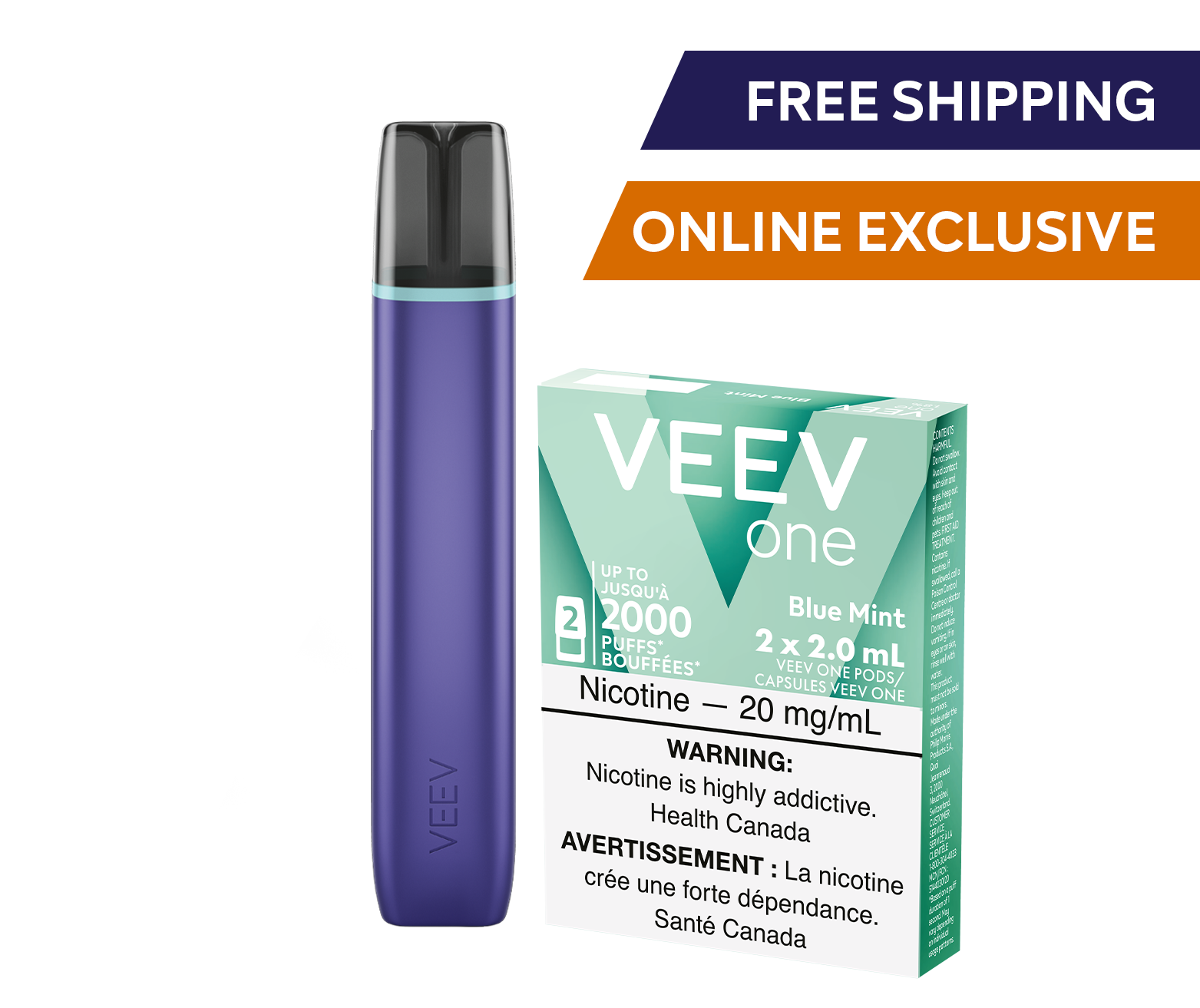 One VEEV ONE vape with one pack of pods