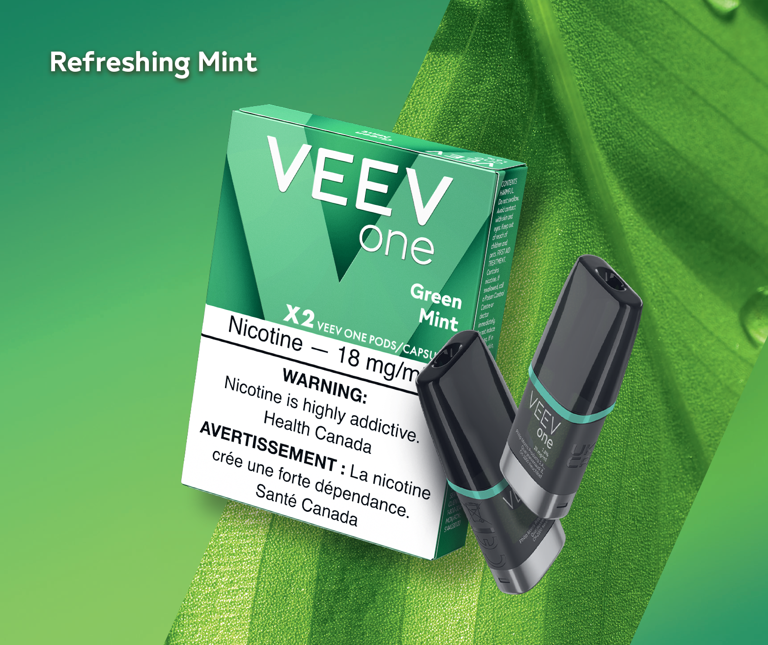 Buy VEEV ONE Green Mint Vape Pods | 2 Pack | VEEV Canada