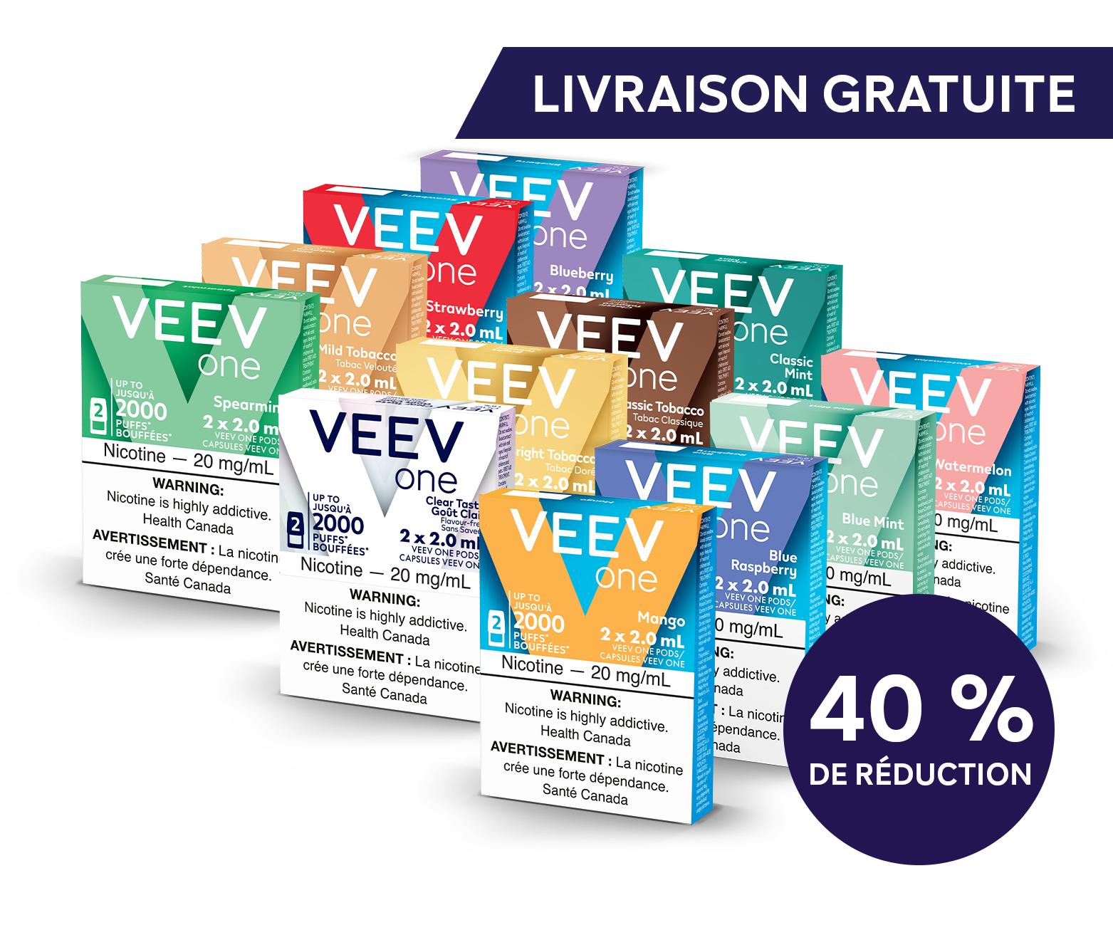 12 paquets de capsules VEEV ONE