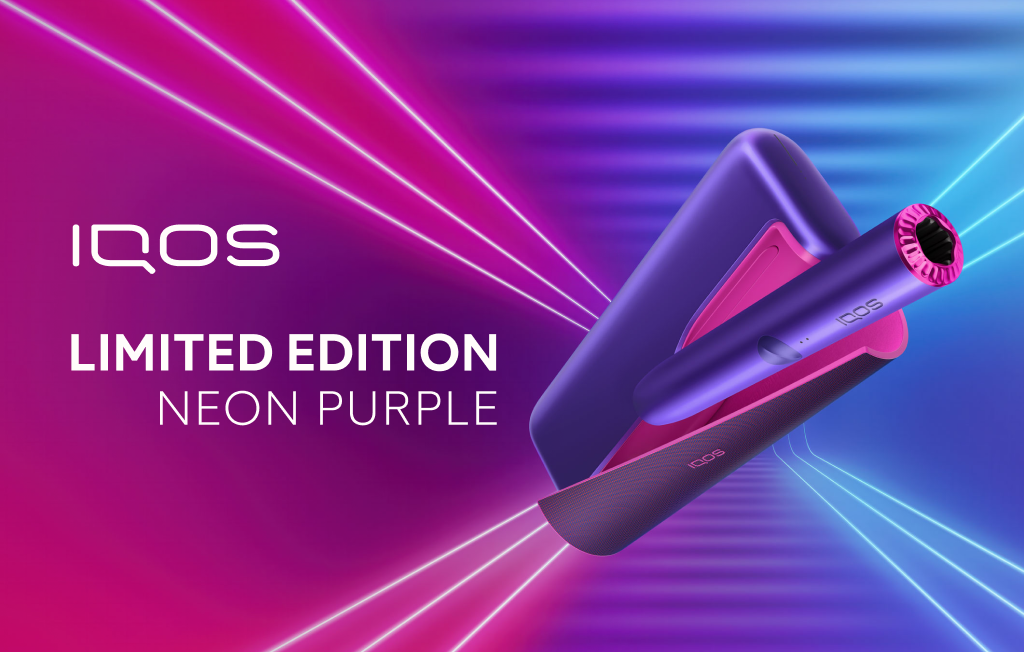 IQOS LIMITED EDITION NEON PURPLE device.
