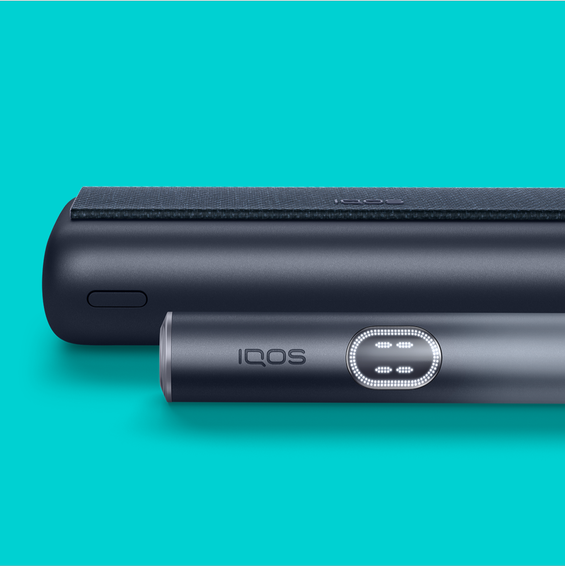 A jade green IQOS ILUMA i PRIME Pocket Charger and Holder.