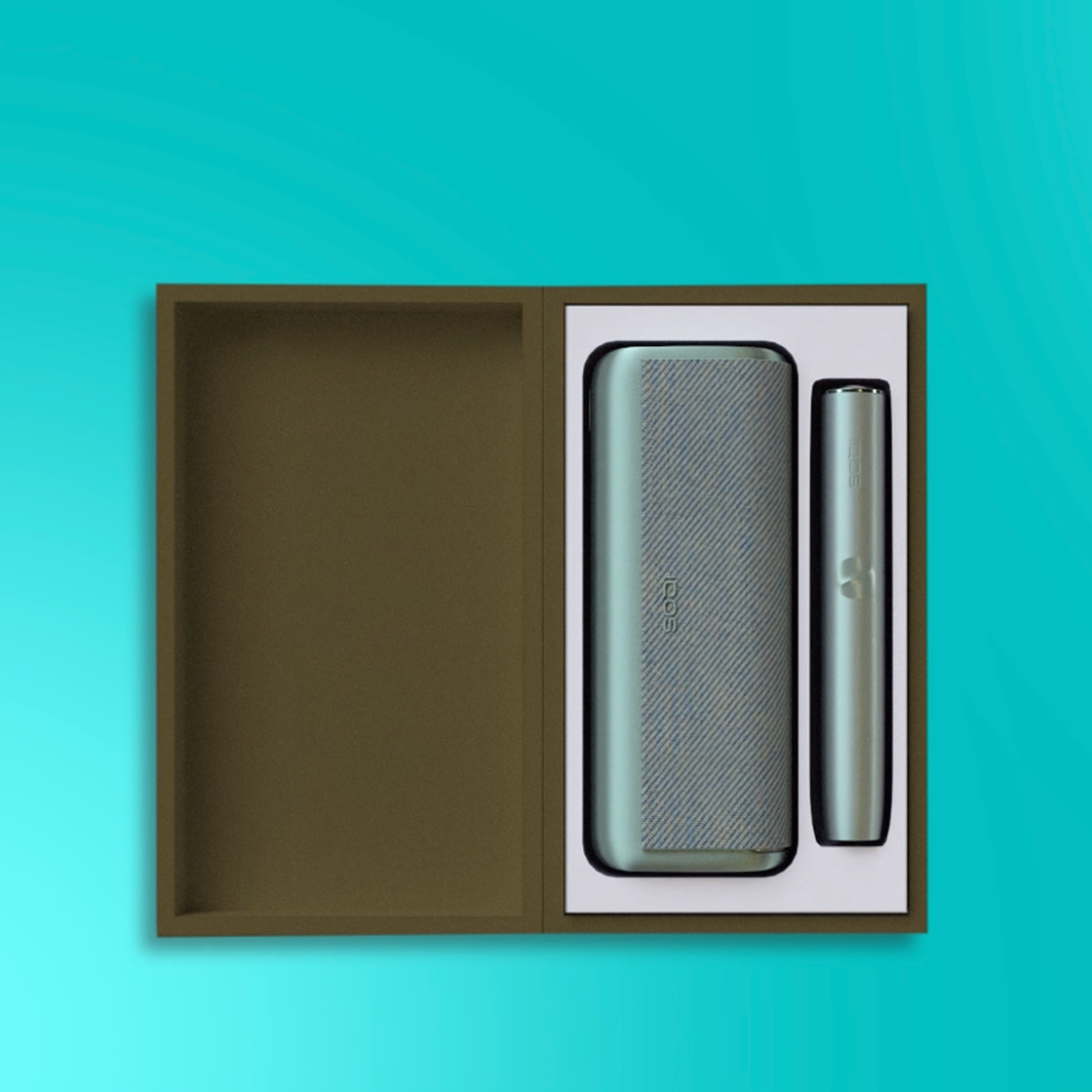 An IQOS ILUMA PRIME Holder and Pocket Charger in a box.