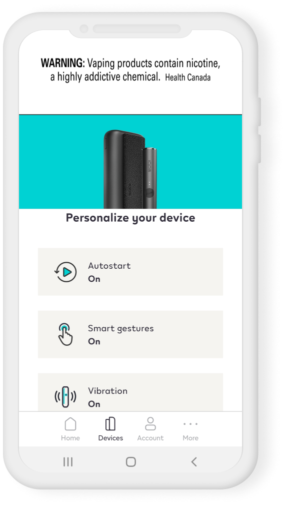 Une image d’un téléphone montrant une page de l’application Q-Lab à l’écran. 