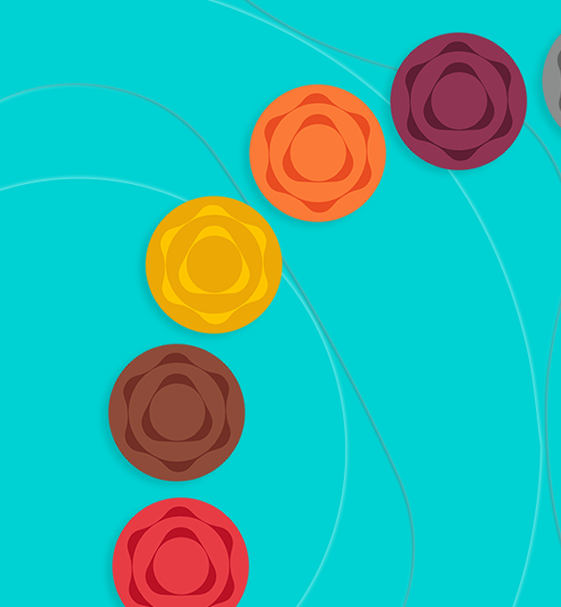 TEREA tobacco flavour icons on a turquoise background.