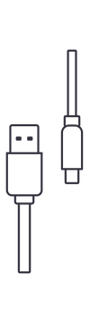 An illustration showing a USB-C charging cable.