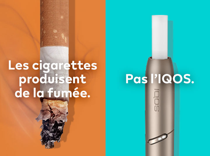 Filtre à cigarette présentant des taches de combustion brunes comparé à un bâtonnet HEETS IQOS dans un support IQOS 3 DUO ne présentant pas de taches équivalentes