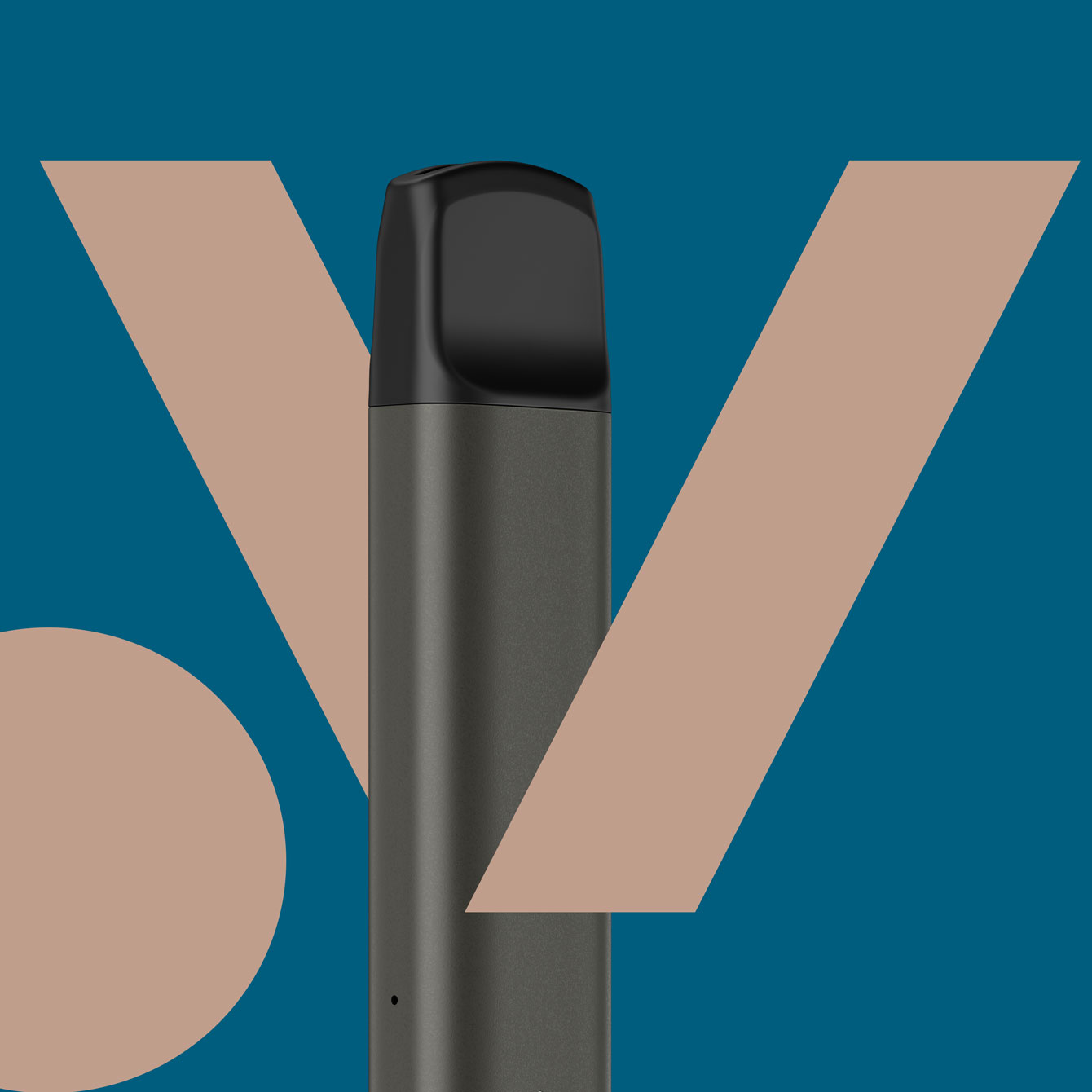 Device with turquoise background