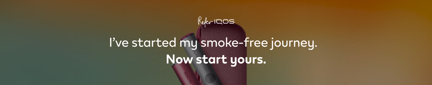 Sunset Red IQOS ILUMA device. Sunset Red IQOS ILUMA holder with Silvery Metal Ring. Pebble Grey IQOS ILUMA
holder with Prisma Metal Ring.