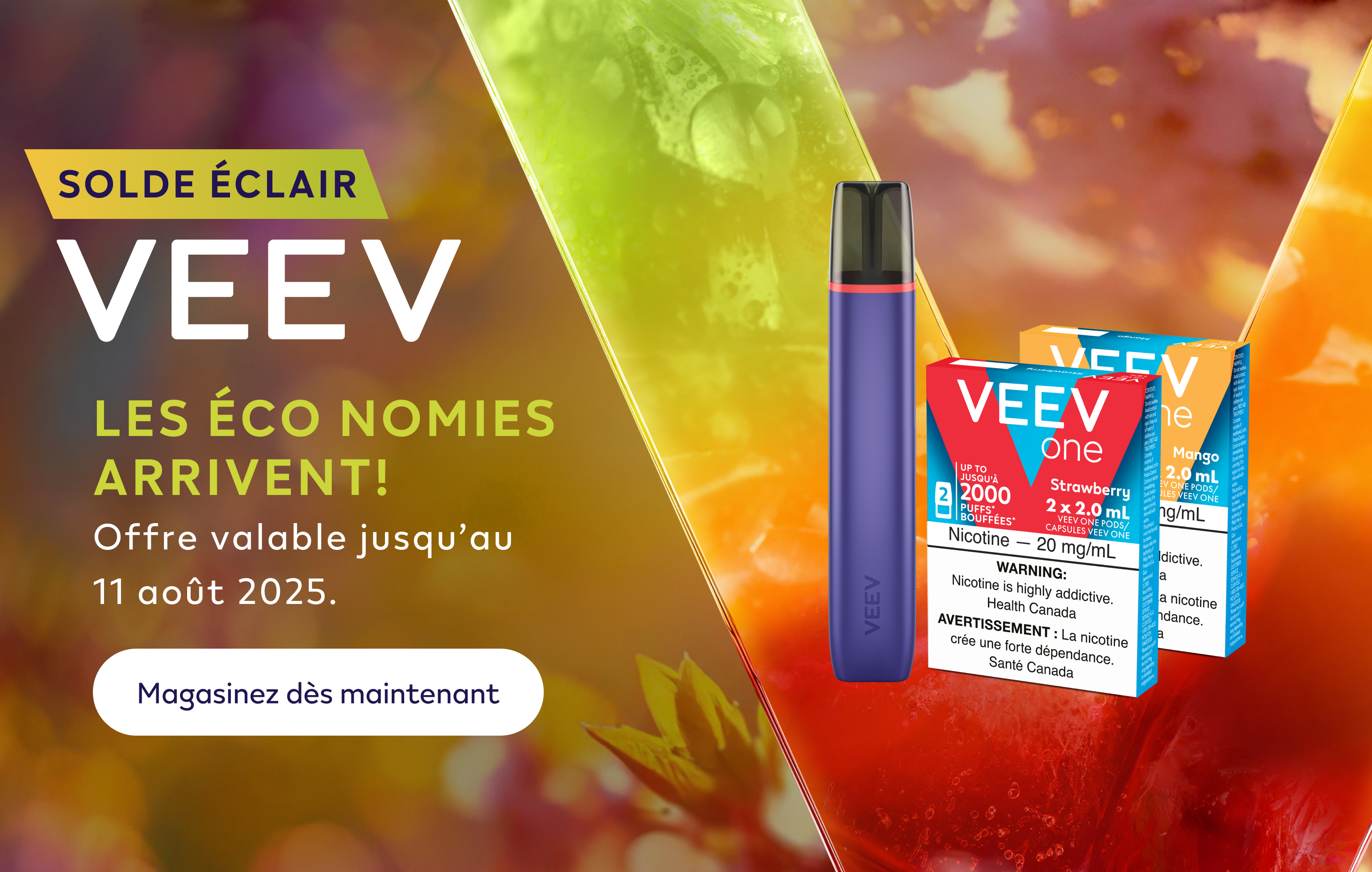 Vapoteuse VEEV ONE et 2 paquets de capsules 
