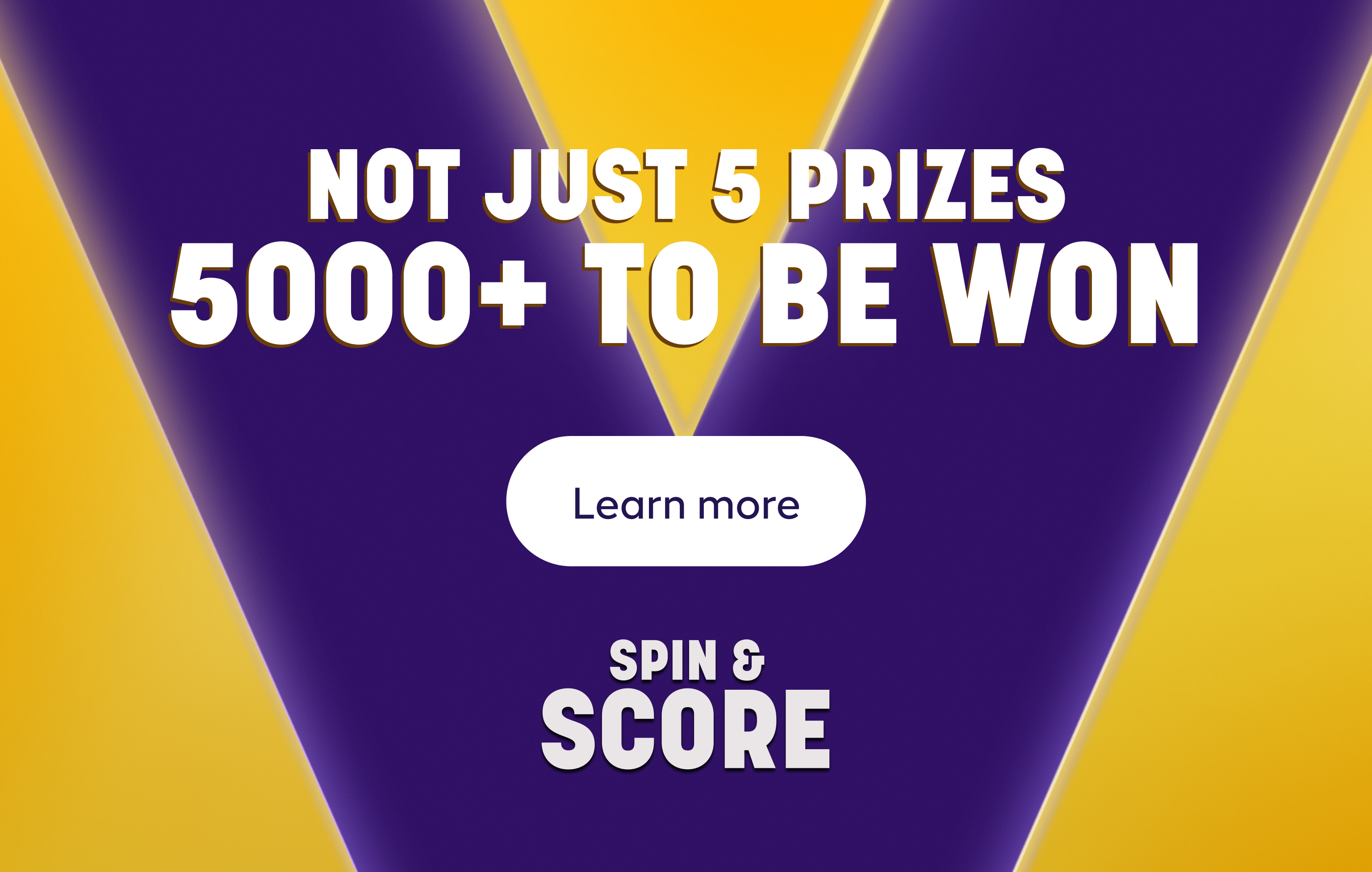 spin and score logo on purple and yellow background