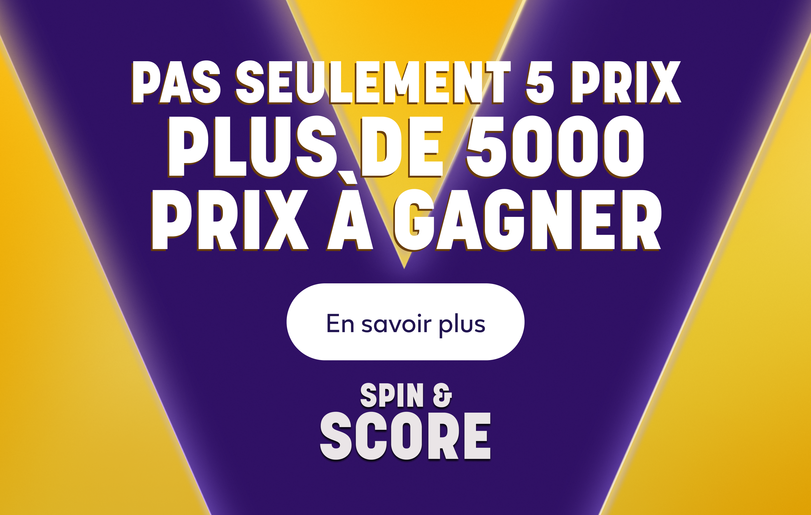 Logo « Spin & Score » sur fond violet et jaune