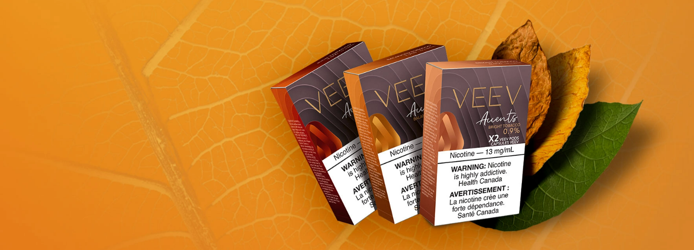 VEEV Accents offers a world of real tobacco flavour
