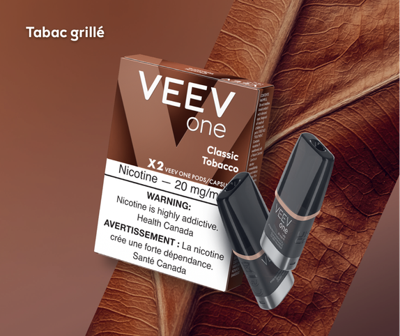 Capsules de vapotage VEEV ONE à saveur Tabac classique main