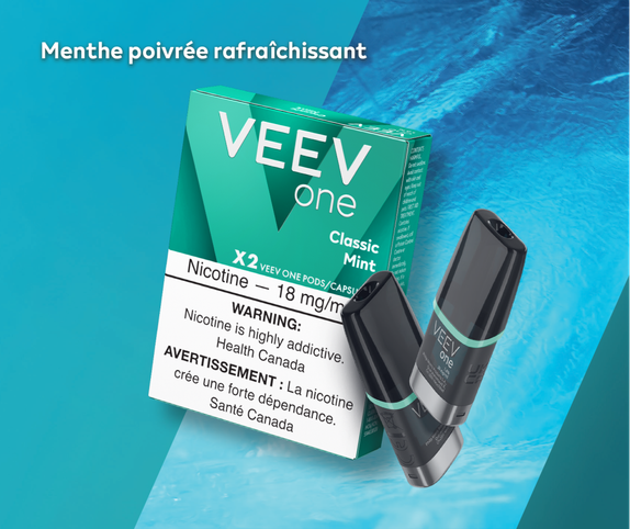 Paquet de capsules de vapotage VEEV ONE Classic Mint main