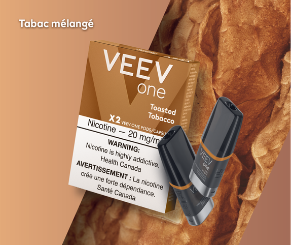 Capsules de vapotage VEEV ONE à saveur Tabac grillé main