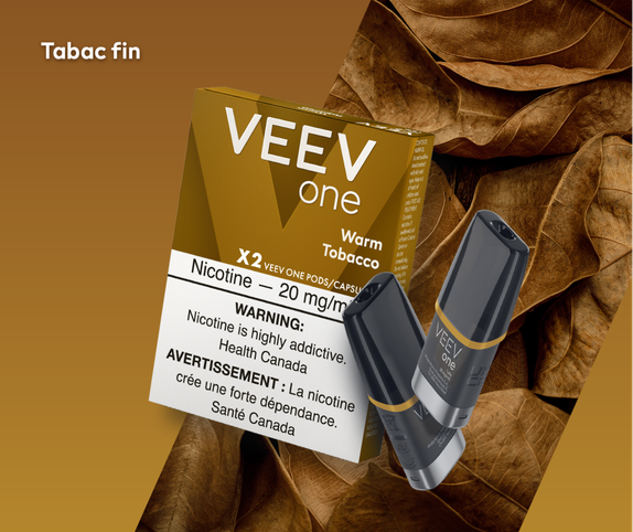 Capsules de vapotage VEEV ONE à saveur Tabac chaud main