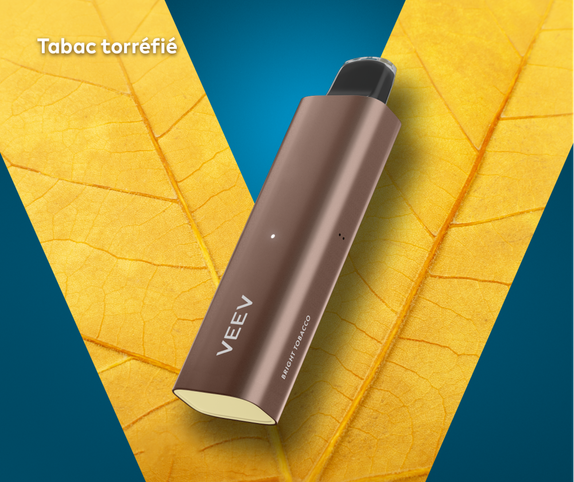 Appareil de vapotage jetable VEEV NOW à saveur Tabac brillant 5 ml main