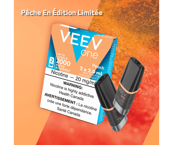 Paquet de capsules VEEV ONE pêche main