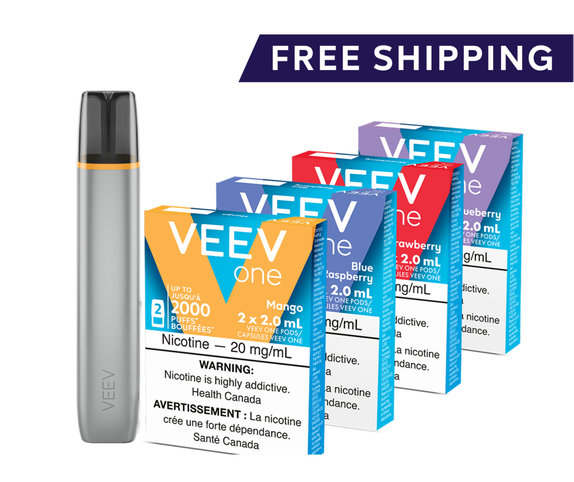 VEEV ONE device and 4 packs of VEEV ONE pods  main