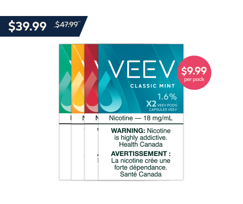 4 packs of VEEV pods using new look