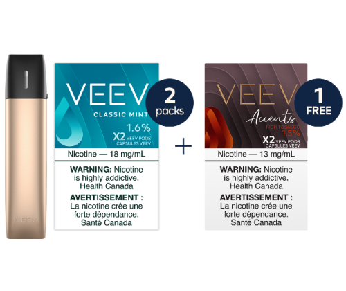 2 packs of VEEV pods & 1 device using new look