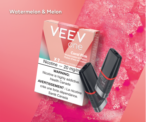 One pack of VEEV ONE Coral Pink vape pods