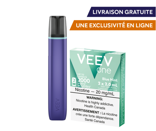 Un appareil de vapotage à capsule VEEV ONE et un paquet de capsules