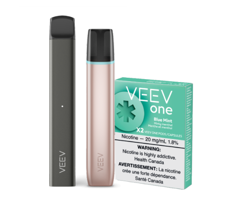 One VEEV NOW pod vape, one pack of pods and one VEEV NOW disposable vape