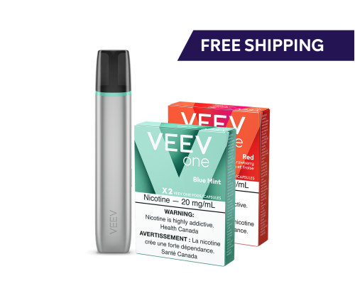 VEEV ONE device and 2 packs of VEEV ONE pods 