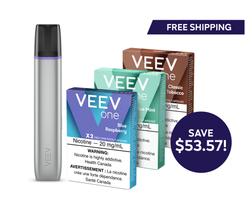 VEEV ONE device and 3 packs of VEEV ONE pods 